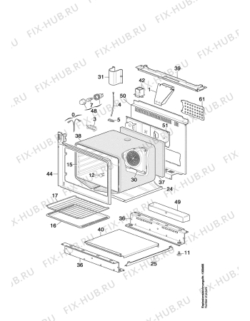 Взрыв-схема плиты (духовки) Arthurmartinelux CM6142W1   3+1 M-C A - Схема узла Oven